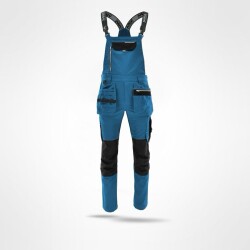 Sara Workwear Monter 2 Çok Cepli Askılı İş Tulumu Petrol Yeşili Siyah - Sara Workvear