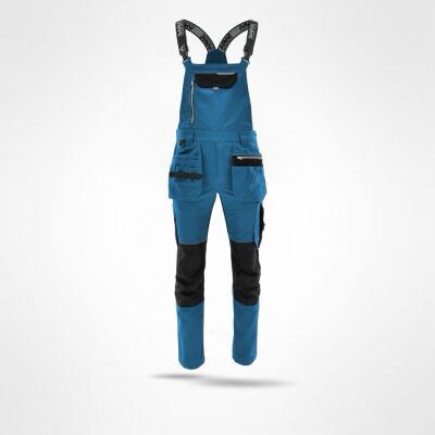 Sara Workwear Monter 2 Çok Cepli Askılı İş Tulumu Petrol Yeşili Siyah - 1