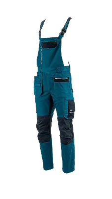 Sara Workwear Monter 2 Çok Cepli Askılı İş Tulumu Petrol Yeşili Siyah - 2
