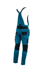 Sara Workwear Monter 2 Çok Cepli Askılı İş Tulumu Petrol Yeşili Siyah - 3