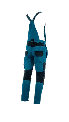 Sara Workwear Monter 2 Çok Cepli Askılı İş Tulumu Petrol Yeşili Siyah - 3