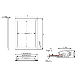 Snapper Opti Çerçeve 25mm Gönye 50x70 cm - UCP255N0B2X5008 - 5