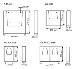 Snapper Duvar Tipi Broşürlük 1:3 A4 UMSD006000X1400 - 6