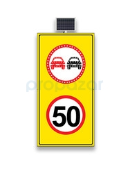 Sollama Yasak LedLi Hız Limiti 50km/h Ledli Sarı Zemin MFK 9655 - 2
