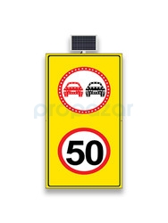 Sollama Yasak Ledli Hız Limiti 50km/h Ledsiz Sarı Zemin MFK9651 - 2