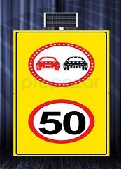 Sollama Yasak Ledli Hız Limiti 50km/h Ledsiz Sarı Zemin MFK9651 - 1