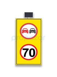 Sollama Yasak Ledli Hız Limiti 70 km/h Ledsiz Sarı Zemin MFK9652 - 2