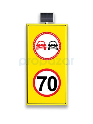 Sollama Yasak Ledli Hız Limiti 70km/h Ledli Sarı Zemin MFK9654 - 2