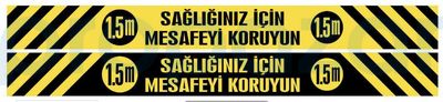 Sosyal Mesafe Yer Zemin Yapıştırma Sticker Etiket - 1