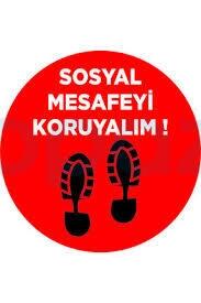 Sosyal Mesafeyi Koruyalım Ayak İzi Stickerı - 1