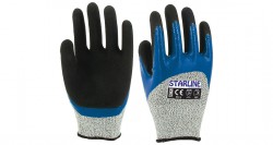 Starline E-135620 Mavi/Siyah 3/4 Kaplı Kumlu Nitril Kesilme Dirençli İş Eldiveni - Starline İş Güvenliği Ürünleri