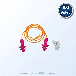 Starline 1453-C Plastik İpli Kulak Tıkacı 100lü Paket - Starline