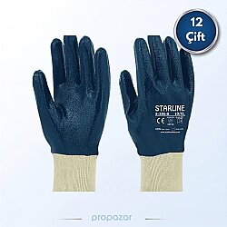 Starline E-206-B Mavi Nitril İş Eldiveni - 12li Paket - Starline