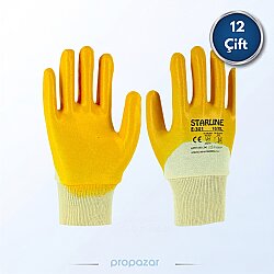 Starline E-301 Sarı Nitril Eldiven - 12li Paket - 1