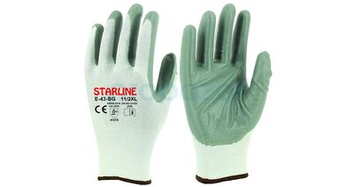 Starline E-43-BG Beyaz Gri Nitril Eldiven - 1