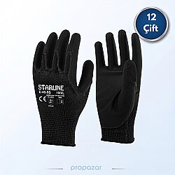 Starline E-49 Siyah PU Eldiven - 12li Paket - Starline