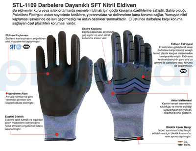 Starline STL-1109 Darbelere Dayanıklı SFT Nitril Eldiven - 1