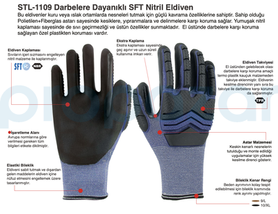 Starline STL-1109 Darbelere Dayanıklı SFT Nitril Eldiven - 2