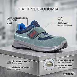 Starline STL 9081 S1P Cırtlı Kompozit Burun Kevlar Ara Tabanlı Ekonomik İş Ayakkabısı - Starline İş Güvenliği Ürünleri