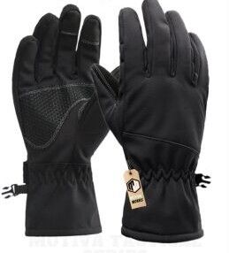 Su Geçirmez Softshell Siyah Motosiklet Taktik Askeri Spor Kışlık Kar Balıkçı Eldiveni - 1