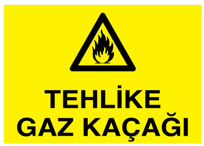 Tehlike Gaz Kaçağı İş Güvenliği Levhası - Tabelası - 1