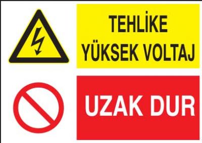 Tehlike Yüksek Voltaj Uzak Dur Levhası - Tabelası - 1