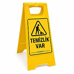 Temizlik Var Uyarı Stickerlı Kaygan Zemin Levhası - MFK