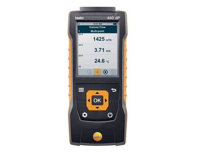 Testo 440 dP - Fark Basınç Sensörü İçeren Hava Hızı ve İç Hava Kalitesi Ölçüm Cihazı - 1