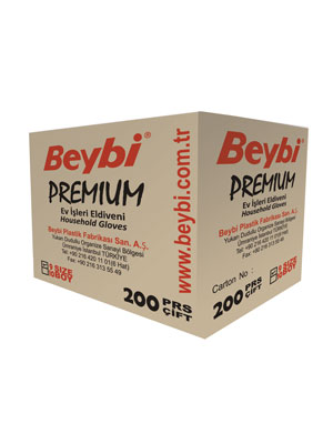 Toptan Kırmızı Bulaşık Eldiveni - Beybi Premium (200çift) - 1