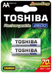 TOSHIBA 2600 MAH ŞARJLI KALEM PİL 2Lİ - Toshiba Piller