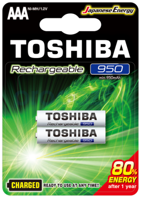TOSHIBA 950 MAH ŞARJLI İNCE PİL 2Lİ - 1