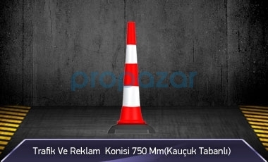 Trafik ve Reklam Konisi 750 mm ( Kauçuk Tabanlı ) MFK3575 - 1