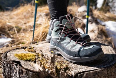 Trekking Hiking Giau Mid Su Geçirmez Kadın Dağcılık Ayakkabısı WP Su Yeşili Somon - 4