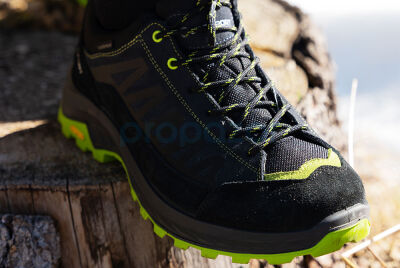 Trekking Hiking Mikeno Düşük Su Geçirmez Erkek Dağcılık Ayakkabısı Antrasit Lime - 4