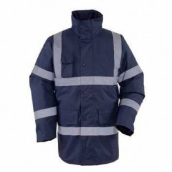 Vizwell VWJK01 N Oxford Kapitoneli Lacivert Parka - Vizwell