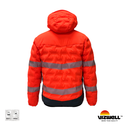 Vızwell VWJK517-T Yüksek Görünümlü Tünel Dolgulu Mont Neon Turuncu - 2