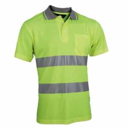 Vizwell VWPS01 Coolpas Kumaş Reflektörlü Polo İş Tshirti Neon Sarı - 1