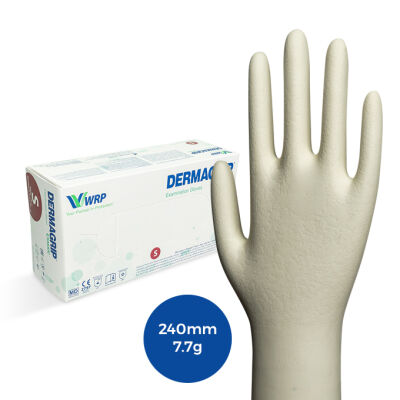 WRP DERMAGRIP Classic Lateks Pudrasız Kalın Muayene Eldiveni - 100lü Paket - 1