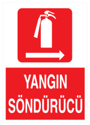 Yangın Söndürücü Sağ İş Güvenliği Levhası - Tabelası - 1