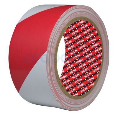 Yer İşaretleme Bandı - PVC Yapışkanlı 50mmx27m Kırmızı Beyaz - 1