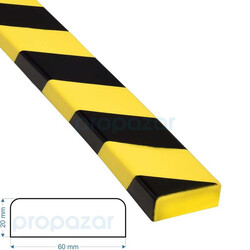 Duvar Panel Koruyucu I - Model I - 1 Metre - 20X60Mm - Tip : F S D - PuffyGuard Propuffy Kenar Köşe Koruma Profilleri