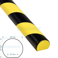 Duvar Panel Koruyucu D - Model D -1 Metre - 40X37X21Mm - Tip : C - PuffyGuard Propuffy Kenar Köşe Koruma Profilleri