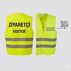 Ziyaretçi Baskılı Reflektörlü İkaz Yeleği - Propazar